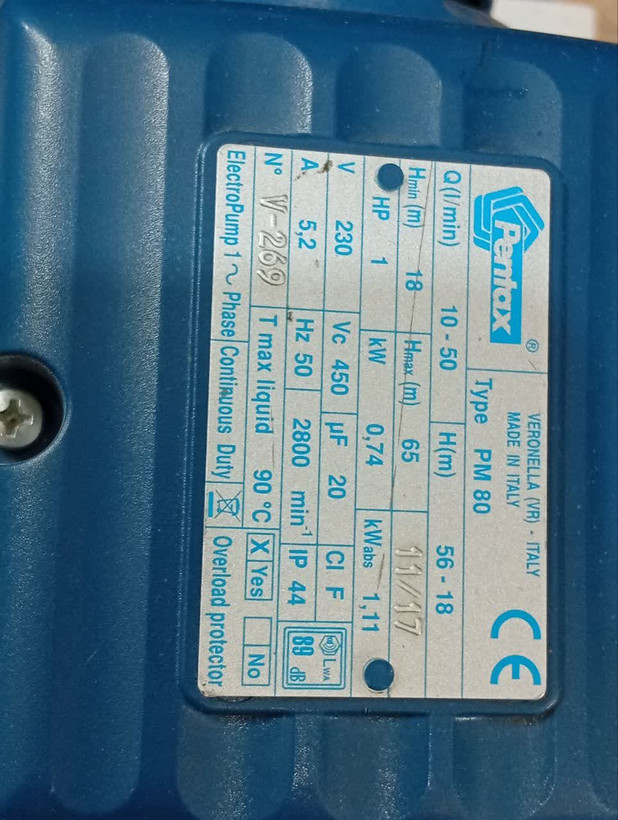 الکتروپمپ پنتاکس ایتالیایی اصل مدل PM80