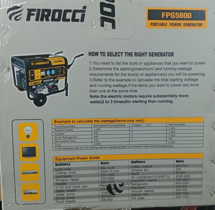 موتور برق بنزینی فیروچی (FIROCCi) مدل FPG5800