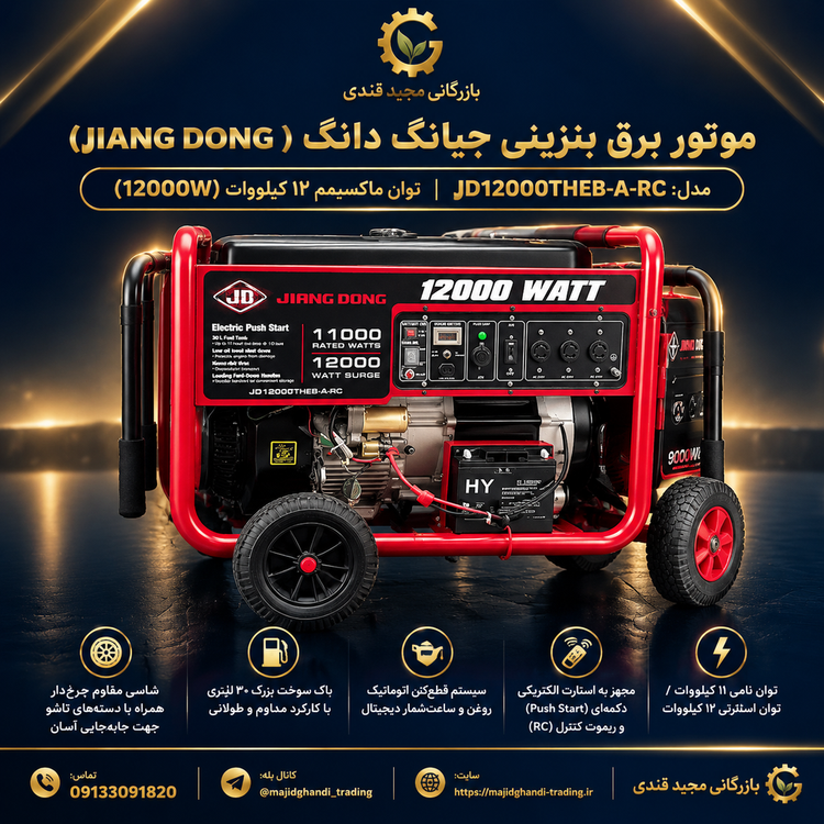 موتور برق جیان دانگ 12000 وات مدل JD12000THEB-A-RC