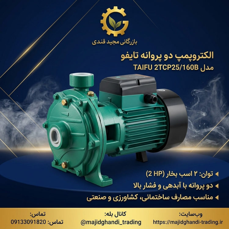الکتروپمپ دو اسب دو پروانه تایفو مدلTAIFU 2TCP25/160B
